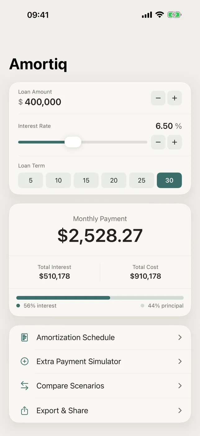 Amortiq screenshot 1