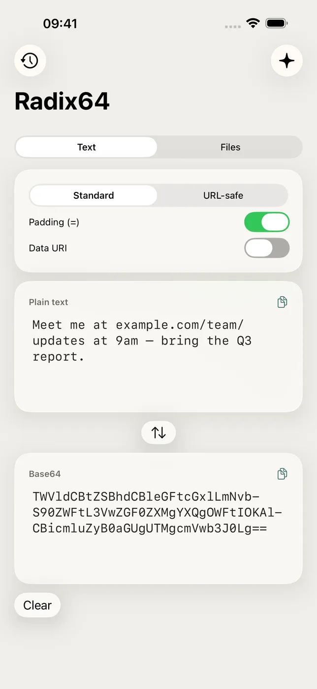 Radix64 screenshot 1