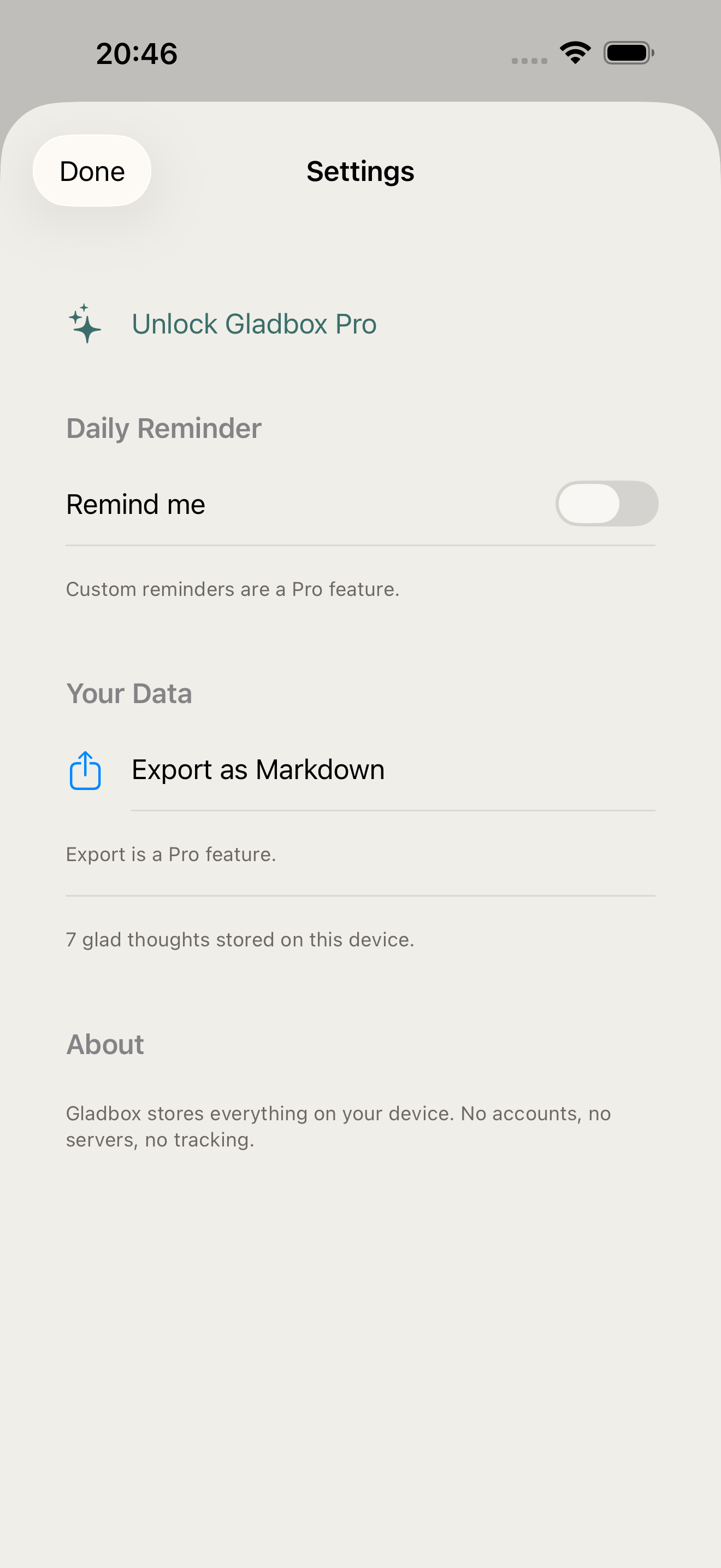Gladbox screenshot 1