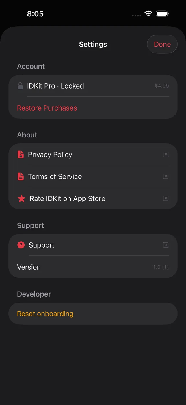 IDKit screenshot 2
