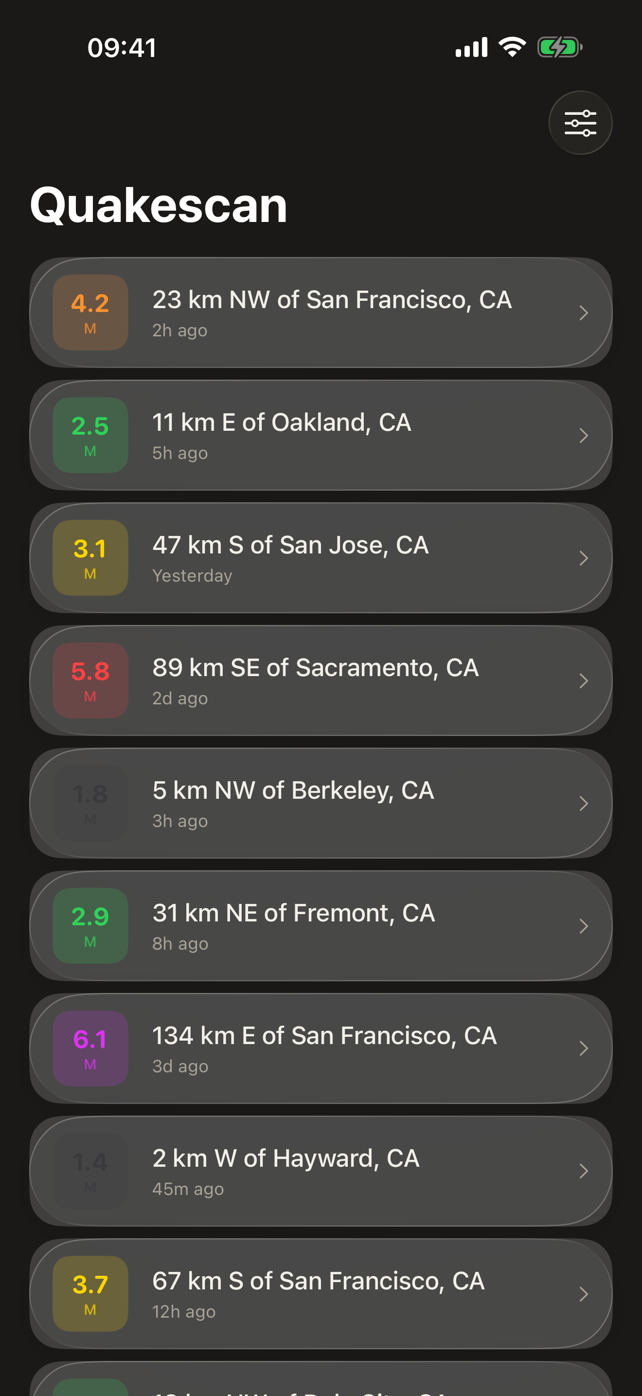 Quakescan screenshot 1